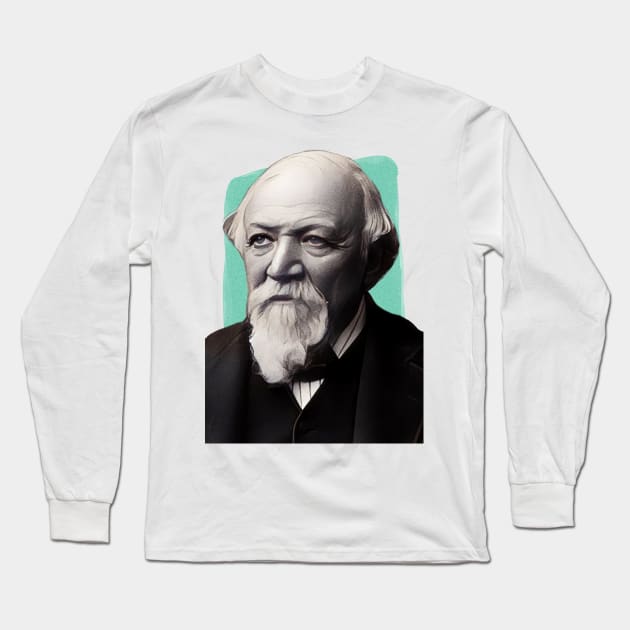 English Novelist Robert Browning illustration Long Sleeve T-Shirt by Litstoy 